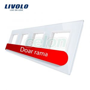 Rama priza cvadrupla Livolo din sticla, Prize - Intrerupatoare, Livolo, Livolo