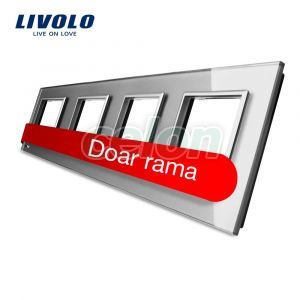 Rama priza cvadrupla Livolo din sticla, Prize - Intrerupatoare, Livolo, Livolo