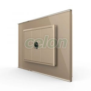 Priza Simpla TV Livolo cu Rama din Sticla - Serie Noua, Prize - Intrerupatoare, Livolo, Livolo