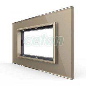 Rama din sticla Livolo standard Italian 4 module - Serie noua, Prize - Intrerupatoare, Livolo, Livolo
