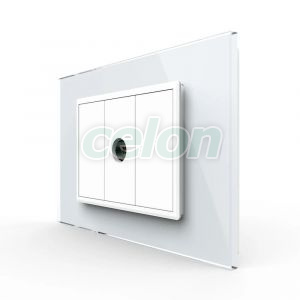 Priza Simpla TV Livolo cu Rama din Sticla - Serie Noua, Prize - Intrerupatoare, Livolo, Livolo