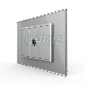 Priza Simpla TV Livolo cu Rama din Sticla - Serie Noua, Prize - Intrerupatoare, Livolo, Livolo