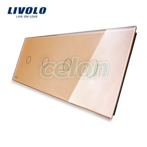 Panou 4 intrerupatoare simple cu touch Livolo din sticla, Prize - Intrerupatoare, Livolo, Livolo