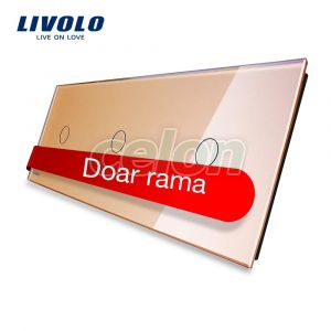 Panou intrerupator simplu+simplu+simplu cu touch Livolo din sticla, Prize - Intrerupatoare, Livolo, Livolo