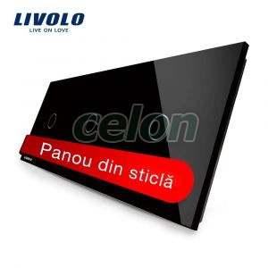 Panou intrerupator simplu+simplu+simplu cu touch Livolo din sticla, Prize - Intrerupatoare, Livolo, Livolo
