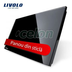 Panou intrerupator simplu+simplu cu touch Livolo din sticla, Prize - Intrerupatoare, Livolo, Livolo