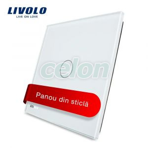 Panou intrerupator simplu cu touch Livolo din sticla, Prize - Intrerupatoare, Livolo, Livolo
