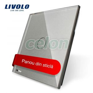 Panou intrerupator simplu cu touch Livolo din sticla, Prize - Intrerupatoare, Livolo, Livolo
