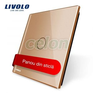 Panou intrerupator simplu cu touch Livolo din sticla, Prize - Intrerupatoare, Livolo, Livolo
