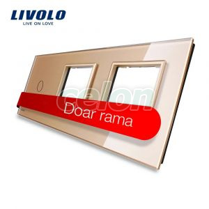 Panou intrerupator simplu cu touch si 2 prize Livolo din sticla, Prize - Intrerupatoare, Livolo, Livolo