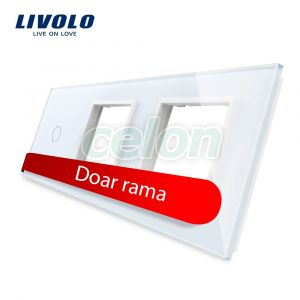 Panou intrerupator simplu cu touch si 2 prize Livolo din sticla, Prize - Intrerupatoare, Livolo, Livolo