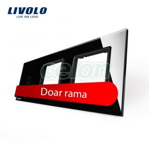 Panou intrerupator simplu cu touch si 2 prize Livolo din sticla, Prize - Intrerupatoare, Livolo, Livolo
