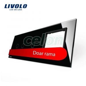 Panou intrerupator dublu+simplu+ priza Livolo din sticla, Prize - Intrerupatoare, Livolo, Livolo