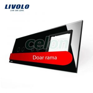 Panou intrerupator dublu+dublu+ priza Livolo din sticla, Prize - Intrerupatoare, Livolo, Livolo