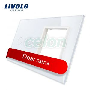 Panou intrerupator dublu cu touch + priza simpla Livolo din sticla, Prize - Intrerupatoare, Livolo, Livolo