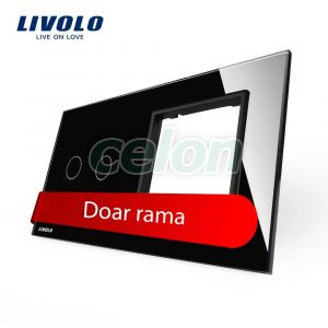 Panou intrerupator dublu cu touch + priza simpla Livolo din sticla, Prize - Intrerupatoare, Livolo, Livolo