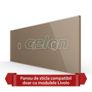 Panou Intrerupator Simplu + Simplu + Simplu cu Touch LIVOLO din Sticla, Standard Italian - 6/7M, Prize - Intrerupatoare, Livolo, Livolo