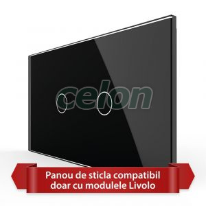 Panou Intrerupator Simplu + Simplu cu Touch LIVOLO din Sticla, Standard Italian - 4M, Prize - Intrerupatoare, Livolo, Livolo