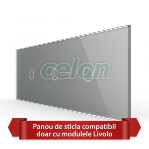 Panou Intrerupator Simplu + Simplu + Simplu cu Touch LIVOLO din Sticla, Standard Italian - 6/7M, Prize - Intrerupatoare, Livolo, Livolo