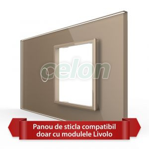 Panou Intrerupator Simplu cu Priza LIVOLO din Sticla, Standard Italian - 4M, Prize - Intrerupatoare, Livolo, Livolo