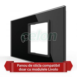 Panou Intrerupator Simplu cu Priza LIVOLO din Sticla, Standard Italian - 4M, Prize - Intrerupatoare, Livolo, Livolo