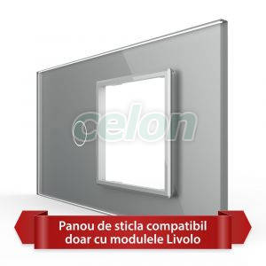 Panou Intrerupator Simplu cu Priza LIVOLO din Sticla, Standard Italian - 4M, Prize - Intrerupatoare, Livolo, Livolo