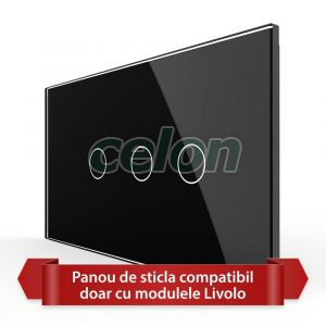 Panou Intrerupator Simplu + Dublu cu Touch LIVOLO din Sticla, Standard Italian - 4M, Prize - Intrerupatoare, Livolo, Livolo