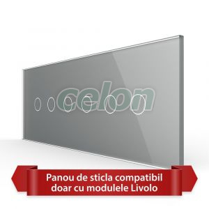 Panou Intrerupator Dublu + Dublu + Dublu cu Touch LIVOLO din Sticla, Standard Italian - 6/7M, Prize - Intrerupatoare, Livolo, Livolo