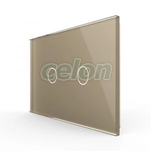 Panou intrerupator dublu cu touch Livolo din sticla, standard Italian - Serie noua, Prize - Intrerupatoare, Livolo, Livolo