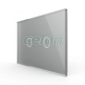 Panou intrerupator dublu cu touch Livolo din sticla, standard Italian - Serie noua, Prize - Intrerupatoare, Livolo, Livolo