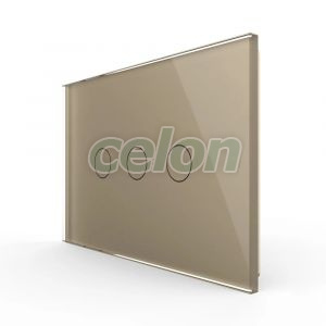 Panou intrerupator triplu cu touch Livolo din sticla, standard Italian - Serie noua, Prize - Intrerupatoare, Livolo, Livolo