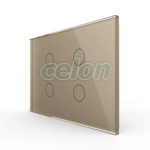 Panou intrerupator cvadruplu cu touch Livolo din sticla, standard Italian - Serie noua, Prize - Intrerupatoare, Livolo, Livolo