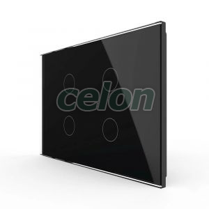 Panou intrerupator cvadruplu cu touch Livolo din sticla, standard Italian - Serie noua, Prize - Intrerupatoare, Livolo, Livolo
