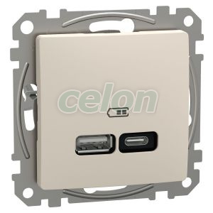 Priza incarcare USB A+C 21W PD PPS bej, Alte Produse, Schneider Electric, Alte Produse, Schneider Electric