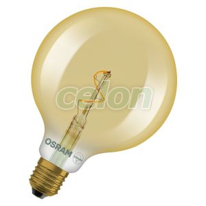 Vintage 1906 Globe 125 Spiral Filament 1.8W 822 Gold E27, Surse de Lumina, Lampi LED Vintage Edison, Osram