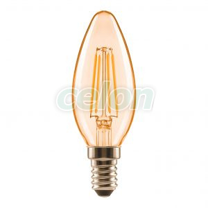 Led Classic B 20 Filament 2.5W 2400K Gold E14, Surse de Lumina, Lampi cu LED, Becuri LED forma lumanare, Osram