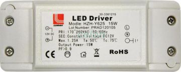 Tápegység LED szalaghoz , müanyag , 230V/12V DC, 15 W , LUM30-3361215 Lumen, Világítástechnika, LED szalagok, LED tápegységek, Lumen
