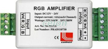 Amplificator de putere pentru benzi RGB 12VDC 12A/144W total (4A/48w/culoare) / 24VDC 12A/288W total (4A/96w/culoare) , 12 V DC, LUM30-322121 Lumen, Corpuri de Iluminat, Benzi cu LED, Accesorii pentru benzi cu Led, Lumen