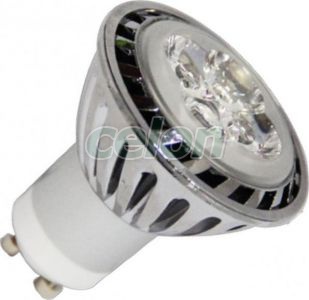 Bec Power Led GU10 5W MR16 Clar Alb Cald 3000k 230V - Lumen, Surse de Lumina, Lampi si tuburi cu LED, Becuri LED GU10, Lumen