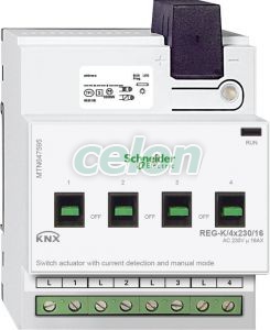 Merten-KNX REG-K/4x230/16 kapcsolóaktor kézi üzemmóddal és áramérzékeléssel MTN647595 Merten, Kapcsolók - Konnektorok, Merten kapcsolócsaládok, KNX intelligens épület rendszerek, Merten