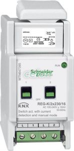 Merten-KNX REG-K/2x230/16 kapcsolóaktor kézi üzemmóddal és áramérzékeléssel MTN647395 Merten, Kapcsolók - Konnektorok, Merten kapcsolócsaládok, KNX intelligens épület rendszerek, Merten