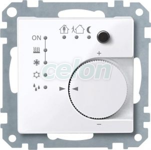 Merten-KNX termostat modul perete, montaj incastrat, 4 intrari binare, SystemM , alb polar MTN616719 Merten, Prize - Intrerupatoare, Game Merten, Merten - System M, System M - Functii si clapete Alb polar, Merten