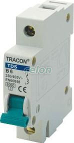 Siguranţă automată, 1 pol, curba B, cu braţ colorat - 1A, 6kA TDS-1B-1 - Tracon, Aparataje modulare, Sigurante automate, Tracon Electric