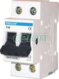 Leválasztó kapcsoló 2P, 40A, Moduláris készülékek, Sorolható nyomógombok, kapcsolók, Tracon Electric
