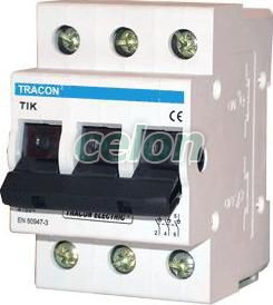 Leválasztó kapcsoló 3P, 25A, Moduláris készülékek, Sorolható nyomógombok, kapcsolók, Tracon Electric