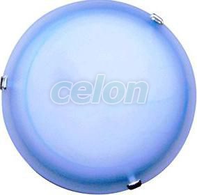 Üveg mennyezeti UFO lámpatest, kék 230V, 50Hz, E27, max.1×60W, D=300 mm, Egyéb termékek, Tracon Electric, Világító- és lámpatestek, Tracon Electric