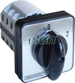 Selector, 1-0-2 400V, 50Hz, 125A, 2×3P, 30kW, 88×88mm, 60°, Automatizari Industriale, Întrerupătoare separatoare, Separatoare, Tracon Electric