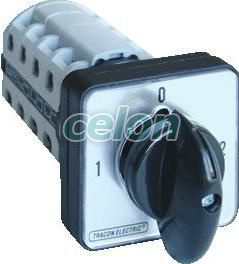 Selector, 1-0-2 400V, 50Hz, 20A, 2×4P, 5,5kW, 48×48mm, 90°, Automatizari Industriale, Întrerupătoare separatoare, Separatoare, Tracon Electric