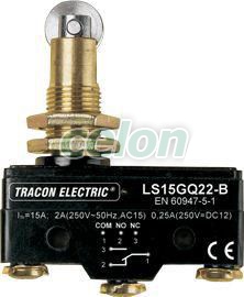 Helyzetkapcsoló, görgős 1×CO, 2A/230V AC, IP00, Automatizálás és vezérlés, Végálláskapcsolók, LS15 helyzetkapcsoló, Tracon Electric