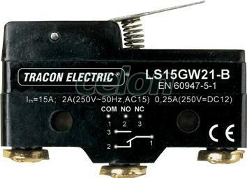 Helyzetkapcsoló, rugószáras 1×CO, 2A/230V AC, 17mm, IP00, Automatizálás és vezérlés, Végálláskapcsolók, LS15 helyzetkapcsoló, Tracon Electric